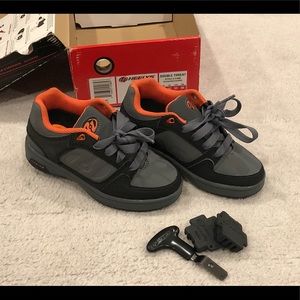 Heelys. Boys Youth. Black Grey Orange. Size 13